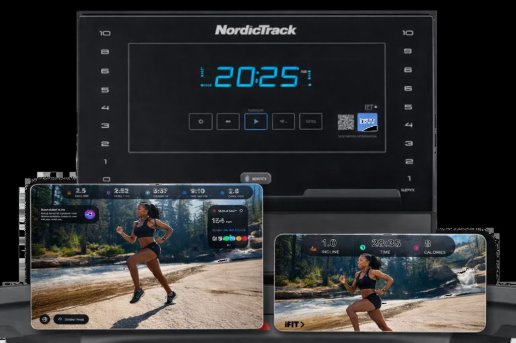 ForgeFit Train – phone or tablet with equipment